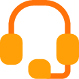 Icône de casque d'écoute représentant notre support de service client.