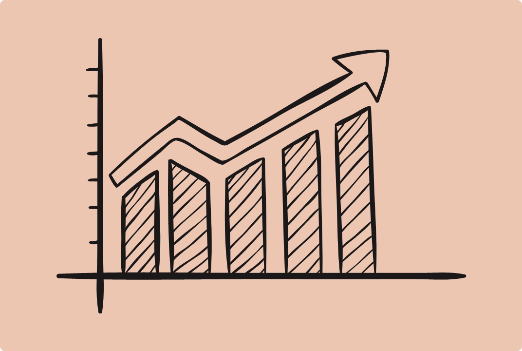 Illustration d'un graphique positif, représentant l'impact de nos services de tenue de livres sur la croissance des entreprises.